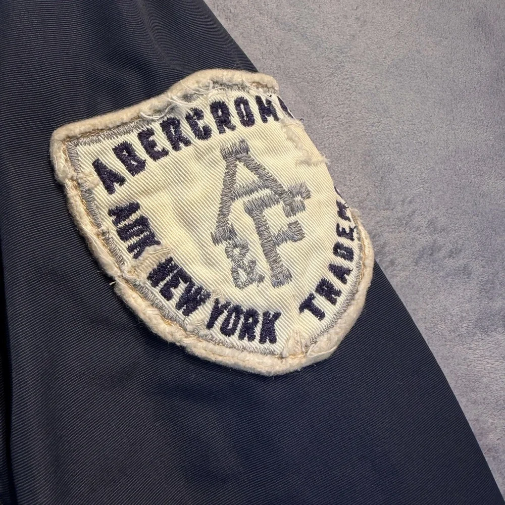 Abercrombie & Fitch Navy Lightweight Zip-Up Jacket with Contrast Trim